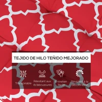 Outsunny Conjunto de Cojines para Sillas de Comedor y Jardín Impermeable y Anti-UV con 2 Cordones de Fijación 48x48x7 cm Rojo(m-4)