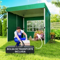 Outsunny Carpa Plegable Pop-up 2,5x2,5 m con 4 Paredes Laterales Anti-UV Altura Ajustable y Bolsa de Transporte Verde Oscuro(m-7)