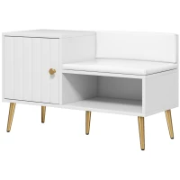 HOMCOM Shoe Storage Unit, with Padded Seat - White(m-11)