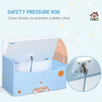 ZONEKIZ 2 In 1 Kids Storage Bench, Toy Box w/ Safety Rod - Blue(m-5)