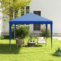 Outsunny 2.7m x 2.7m Garden Gazebo Marquee Party Tent Wedding Canopy Outdoor(Blue)(m-7)