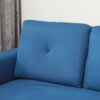 HOMCOM 4 Seater Sofa Bed, Pull Out Sofa Bed with Storage for Living Room, Cobalt Blue(m-8)