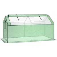 Outsunny Mini Greenhouse Portable Garden Growhouse for Tomatoes Plants with Large Zipper Windows for Outdoor, Indoor, 180 x 92 x 92cm, Green(m-1)