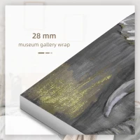 HOMCOM Hand-Painted Metal Canvas Wall Art Grey African Elephant, Wall Pictures for Living Room Bedroom Decor, 100 x 80 cm(m-7)