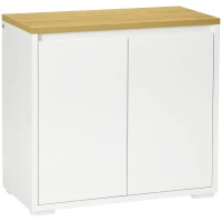 HOMCOM Kitchen Sideboard, Storage Cabinet with Double Doors and Adjustable Shelf for Living Room, Entryway, White(m-1)