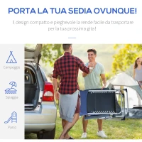 Outsunny Sedia Sdraio Pieghevole da Giardino con Schienale Reclinabile e Materassino, 90x65x110cm(m-7)