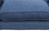 PawHut Canapé Chien Chat sur Pied Style Moderne Coussin d'assise Amovible Lavable Grand Confort  Revêtement en Lin 74 x 41 x 32,5 cm Bleu(m-4)