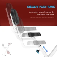 HOMCOM Vélo d'appartement pliable vélo de fitness vélo d'intérieur 8 niveaux de résistance magnétique avec dossier selle réglable écran LCD multifonction capteur fréquence cardiaque rouge(m-6)