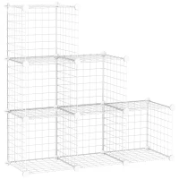 HOMCOM Mobile Scarpiera Modulare Salvaspazio, 6 Cubi 30x30x30 cm in Acciaio e PP, 94x32x94 cm, Bianco(m-10)