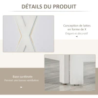 HOMCOM Paravent intérieur 4 Panneaux Style campagnard Chic - séparateur de pièce avec croisillons - Bois de Paulownia Blanc(m-6)