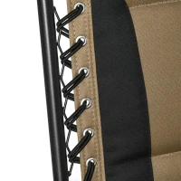 Outsunny Zero Gravity Lounger Chair, Folding Reclining Patio Chair with Padded Seat, Cup Holder, Soft Cushion and Headrest for Poolside, Camping, Coffee(m-8)