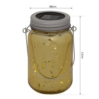 Outsunny Pack of 4 Solar Garden Lights  Glass Jar String Light with Handle Portable LED Multi Color Hanging Lantern Light 6-8 Hours Lighting Ф8cm(m-3)