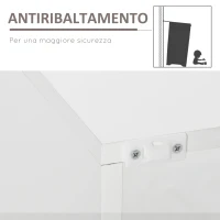 HOMCOM Credenza Moderna a Anta con Luci LED e Mensole in Vetro, Mobile Multiuso in Legno con Finitura Lucida, 97x35x83cm, Bianco(m-6)