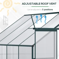 Outsunny 8 X 4ft Walk-In Lean to Greenhouse Garden Heavy Duty Aluminium Polycarbonate with Roof Vent for Plants Herbs Vegetables, Green(m-4)