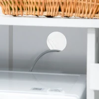 HOMCOM Credenza Cucina Salvaspazio con 2 Armadietti e 2 Ripiani Estraibili in Legno, 84x39x109 cm, Bianco(m-9)