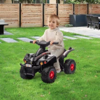 AIYAPLAY 6V Kids Electric Quad Bike w/ Music, Forward Function, for 2-6 Years, Black(m-10)