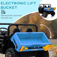 HOMCOM 12V 2 Seater Kids Electric Ride-On Car with Electric Bucket, Remote Control - Blue(m-7)