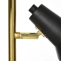 HOMCOM 150cm Lampada a Piantana da Terra con 3 Paralumi Regolabili, Base Rotonda, Interruttore a Pedale, in Metallo, Bronzo, 32x32x150cm(m-8)