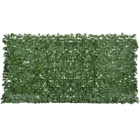 Outsunny Haie Artificiel Brise-Vue décoration Rouleau 3L x 1,5H m Feuillage hêtre réaliste Anti-UV, feuilles en soie, Vert foncé(m-1)