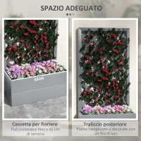 Outsunny Fioriera con Grigliato Posteriore e Fessura di Drenaggio, in Legno Composito, 65x33.5x135 cm, Grigia(m-4)