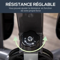HOMCOM Stepper avec guidon stepper fitness appartement écran LCD résistance réglable acier gris vert noir(m-6)