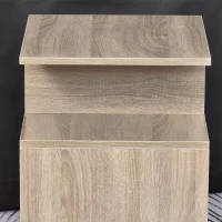 HOMCOM Side Table, 3 Tier End Table with Open Storage Shelves for Living Room, Bedroom, Set of 2, Oak(m-9)