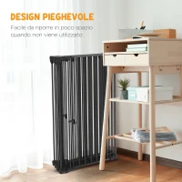 PawHut Cancellino per Cani di Taglia Media Pieghevole a 6 Pannelli, in Acciaio e Plastica, 123x102x100 cm, Nero(m-5)