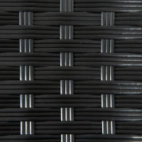 Outsunny Rattan Side Table, Outdoor Coffee Table with Plastic Board Under the Full Woven Table Top for Patio, Garden, Balcony, Black(m-9)