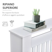 HOMCOM Copritermosifone a Doghe in MDF per Casa e Ufficio, 112x19x81 cm, Bianco(m-5)