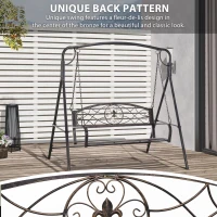 Outsunny 2 Seater Metal Swing Bench, Garden Swing Chair, Weather Resistant, for Patio, Yard(m-5)