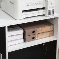 HOMCOM Multi-Compartment Office Storage Cabinet, with File Hangers - Black/White(m-9)