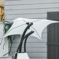 Outsunny Sdraio Sospesa da Giardino, Lettino Sospeso Imbottito per Esterno con Tettuccio, Crema 190x115x190cm(m-8)