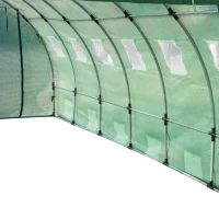 Outsunny Cubierta de Repuesto para Invernadero 600x300x200cm Tipo Túnel Carpa de Invernadero con 12 Ventanas Verde(m-8)