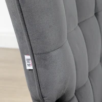 HOMCOM Fauteuil relax avec repose-pieds assorti style scandinave piètement métal noir revêtement aspect velours - gris(m-6)