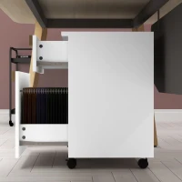 Vinsetto Caisson de bureau à roulettes avec 2 tiroirs coulissants trieur à dossiers 48 x 40 x 59,5 cm blanc(m-7)
