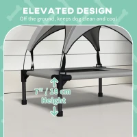 PawHut Cooling Raised Pet Bed w/ Washable Breathable Mesh, for Mini Small Dogs, 61 x 46 x 63cm - Light Grey(m-7)