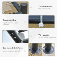 Outsunny Gazebo Pergola Addossata da Giardino 3x3m in Metallo e Poliestere Beige(m-5)