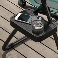 Outsunny Zero Gravity Lounger Chair, Folding Reclining Patio Chair with Padded Seat, Cup Holder, Soft Cushion and Headrest for Poolside, Camping, Green(m-9)