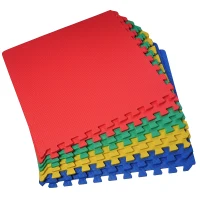 HOMCOM Tappeto gioco bimbi 60x60cm Set 8 Pezzi, materiale isolante, resistente all'umidità Multicolori(m-8)
