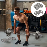 HOMCOM Set of 6 Cast Iron Olympic Weight for 2"/5cm Hole Dumbbell Handle Bar 35kg Dumbbell Plates Barbell Weight 2 x 5kg, 2 x 2.5kg, 2 x 10kg(m-2)