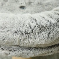 PawHut Abre à chat avec griffoir 1 niche supérieure avec coussin lavable 1 niche ronde peluche hauteur 60 cm gris(m-8)