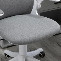 Vinsetto Chaise de bureau fauteuil de bureau tissu lin hauteur réglable pivotante 360° accoudoirs relevables support lombaires réglable gris(m-9)