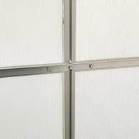 Outsunny 8 X 4ft Walk-In Lean to Greenhouse Garden Heavy Duty Aluminium Polycarbonate with Roof Vent for Plants Herbs Vegetables, Green(m-8)