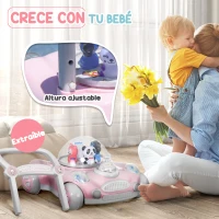 AIYAPLAY Andador para Bebés de 1-3 Años con Altura Ajustable Música Ruedas Antideslizantes Luces Manillar Desmontable Rosa(m-6)