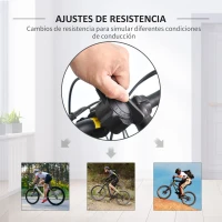 HOMCOM Rodillo de Bicicleta Entrenamiento Plegable con Resistencia Magnética Ajustable de 5 Niveles para Ruedas de 700C o 26-28 Pulgadas para Interior 54,5x47,2x39,1 cm Plata(m-6)
