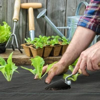 Outsunny 2m x 90m Weed Control Membrane, Heavy Duty Weed Control Barrier Fabric, 90gsm Ground Cover for Patios, Garden, Flower beds, Landscaping(m-8)