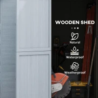 Outsunny 6 x 6.5ft Wooden Garden Shed, with Floor - Grey(m-4)