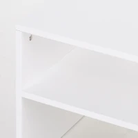 HOMCOM Tavolino da Caffè Basso a 2 Livelli Arredamento Moderno , Tavolino Basso in Legno e Alluminio, Bianco, 90x60x42cm(m-9)