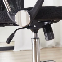HOMCOM Lot de 2 fauteuils de bureau manager dossier ergonomique hauteur assise réglable pivotant tissu maille noir(m-8)