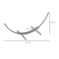 Outsunny 3.25m Wooden Hammock Stand Universal Fit Garden Picnic Camp Accessories, Grey(m-3)